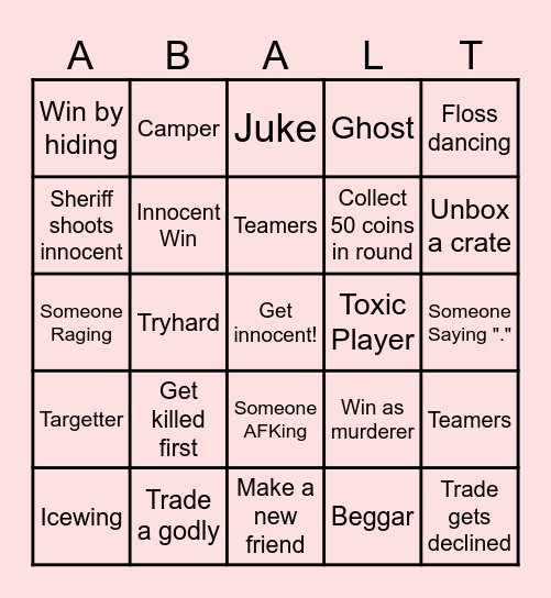 MM2 Bingo by Abalets Bingo Card