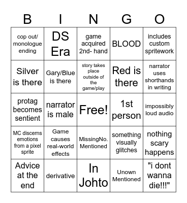 pokepasta bingo 2 Bingo Card