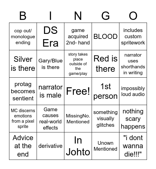 pokepasta bingo 2 Bingo Card