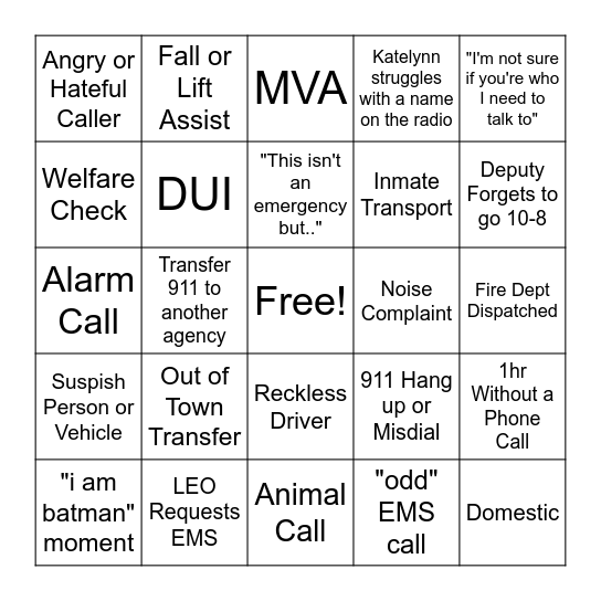 Living the Dream Bingo Card