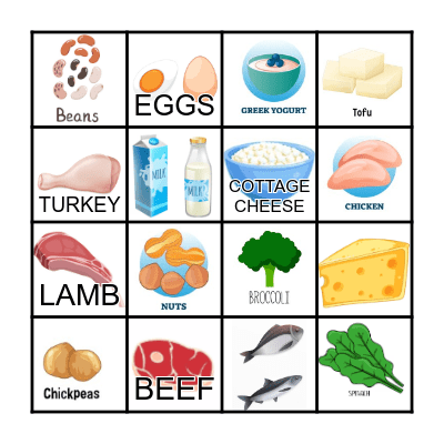 NOURISHAGE PROTEIN BINGO Card
