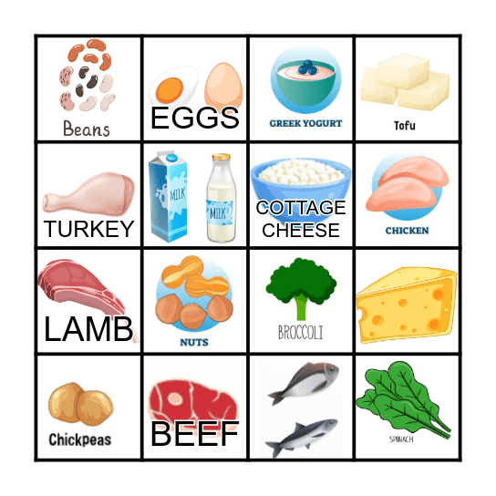 NOURISHAGE PROTEIN BINGO Card