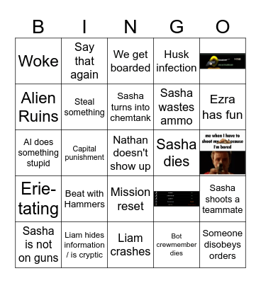 Barotrauma Game Night Bingo Card