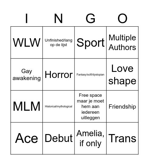 Book Ingo Bingo Card