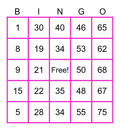 Avanti's Borrel Bingo Card