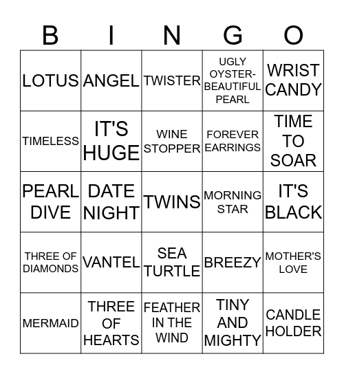 PEARL BINGO Card