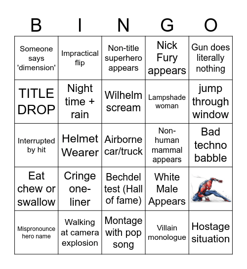 Marvel Movie Bingo Card