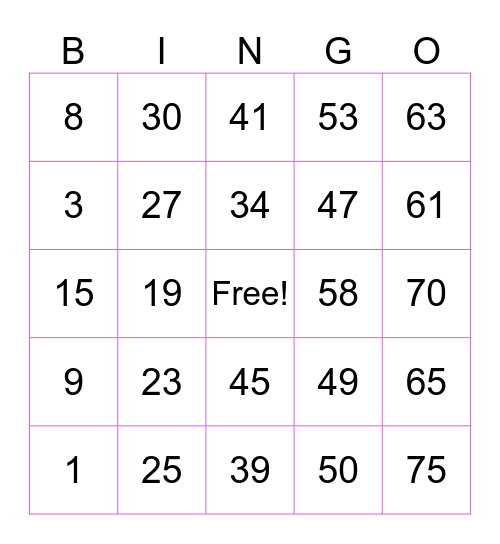 AVANTI's BORREL Bingo Card