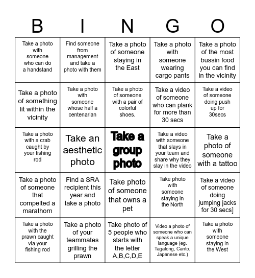 SG Cash Ops Team Bonding Bingo Card