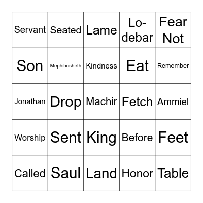 7.6.25_2 Samuel 9:305 Bingo Card
