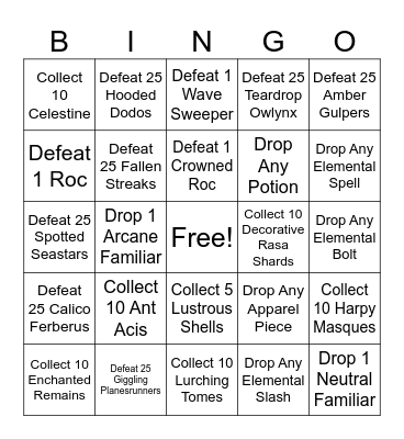 Off to Space! Bingo Card