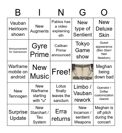 Tennocon 2025 Bingo Card
