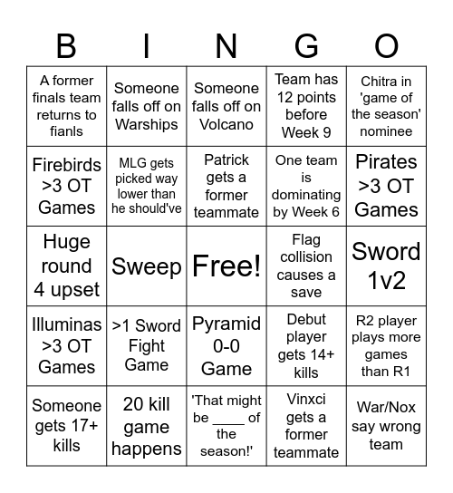 CTF Season 4 Bingo Card