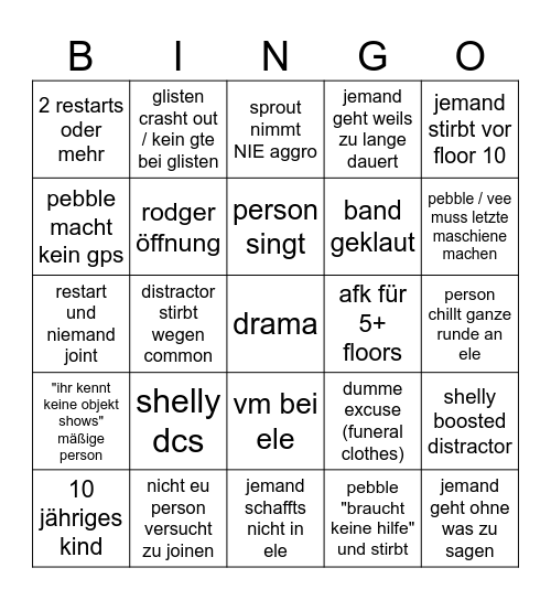 dandys world Bingo Card