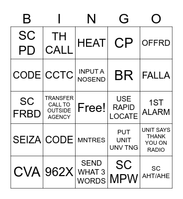 Dispatch Bingo Card