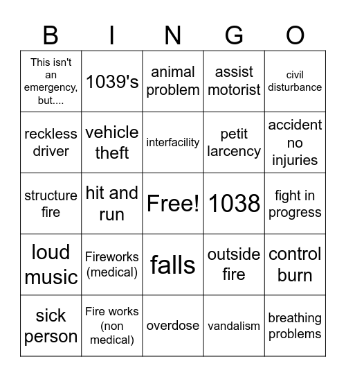 Fourth of July Bingo Card