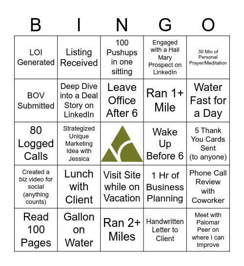 Palomar Bingo Card
