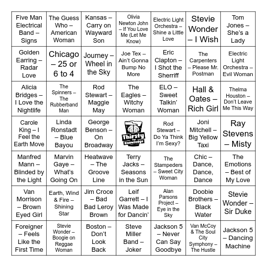 Thirsty For Knowledge Music Bingo Card