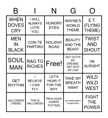 MOVIE THEMES #2 Bingo Card