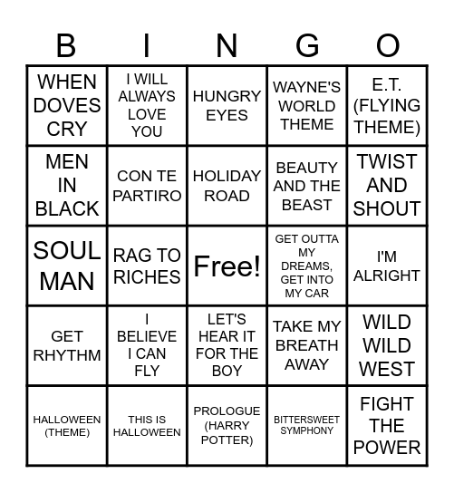 MOVIE THEMES #2 Bingo Card