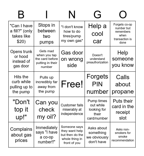 Co-op Bingo 2 Bingo Card