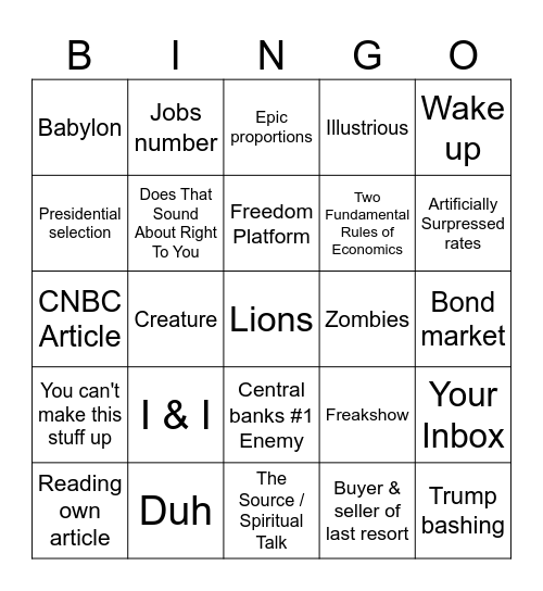 Greggy Boy Bingo Card