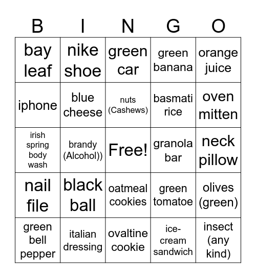 PictureB Bingo Card