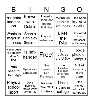 B-BAY HAAS Bingo Card