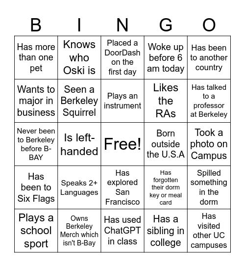 B-BAY HAAS Bingo Card