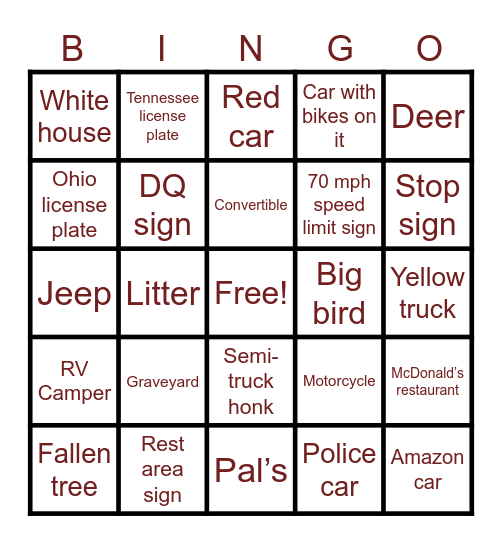 Spence+Jess+Fin Bingo Card