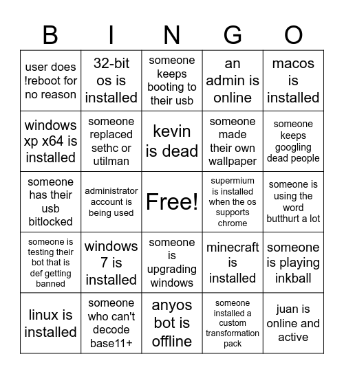 vm7 bingo Card