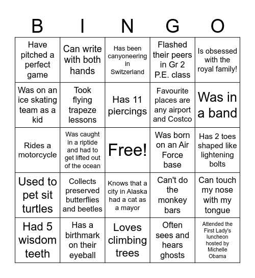RTC HUMAN BINGO Card