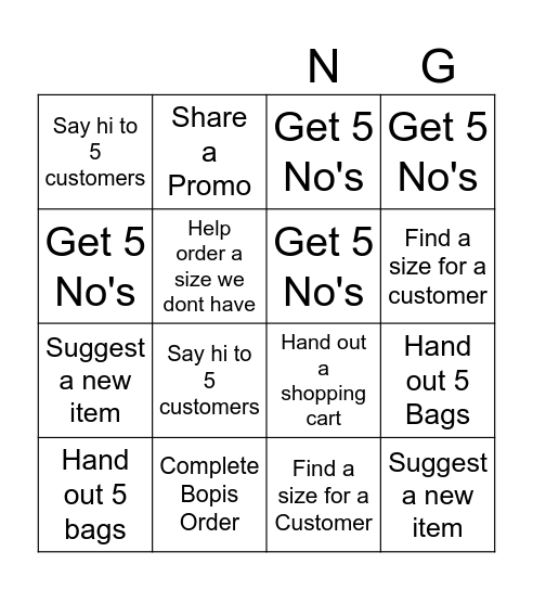 Poker Black out Sheet Bingo Card