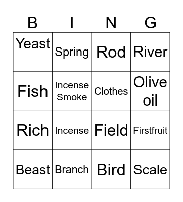 Bible Bingo Card