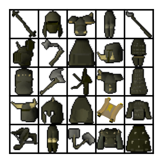 OSRS BARROWS BINGO Card