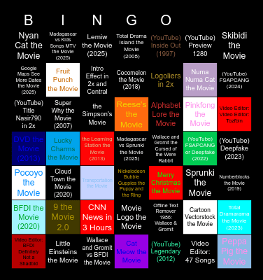 Genres Movies Anywhere (1-10000) Bingo Card