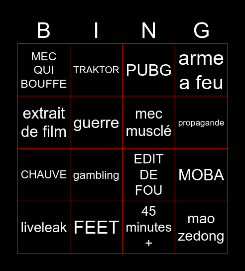Douyin Bingo Card