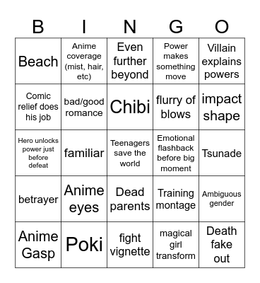 Demongo Bingo Card