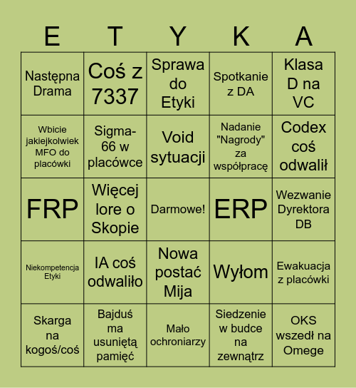 Bingo Ośrodka 13 Bingo Card