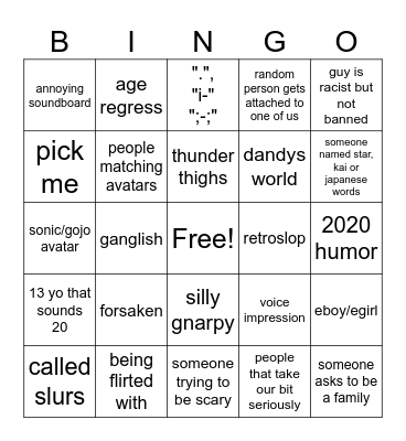 roblox Bingo Card