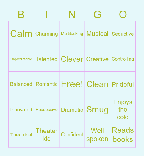Are you ice juggler type? Bingo Card