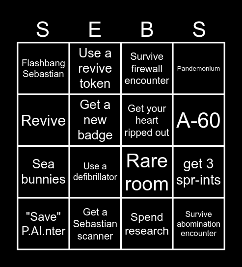 Pressure bingo card Bingo Card