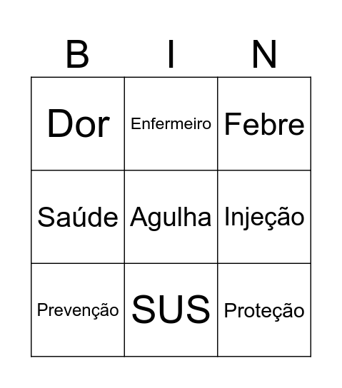 Libras - Vacinação Bingo Card