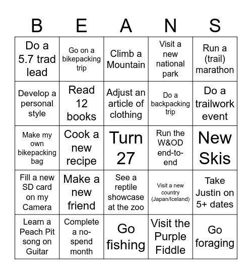 Beango Bingo Card