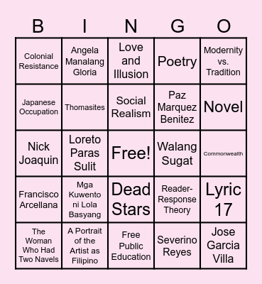 American Imperialism Bingo Card