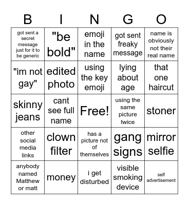 wizz Bingo Card