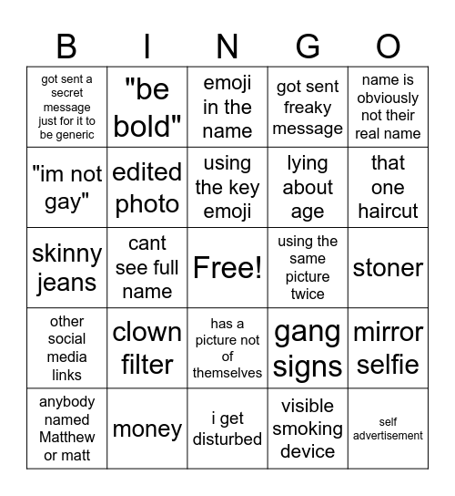 wizz Bingo Card