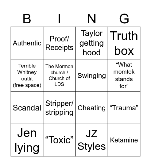 SLMW REUINION Bingo Card
