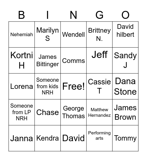 Christmas in July Bingo Card