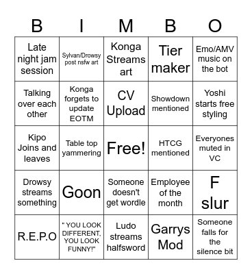 Funny Business Bingo Card